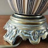 Old bedside lamp faience and brass