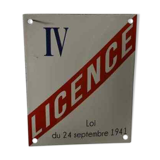 Enamel plate license IV