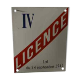 Enamel plate license IV