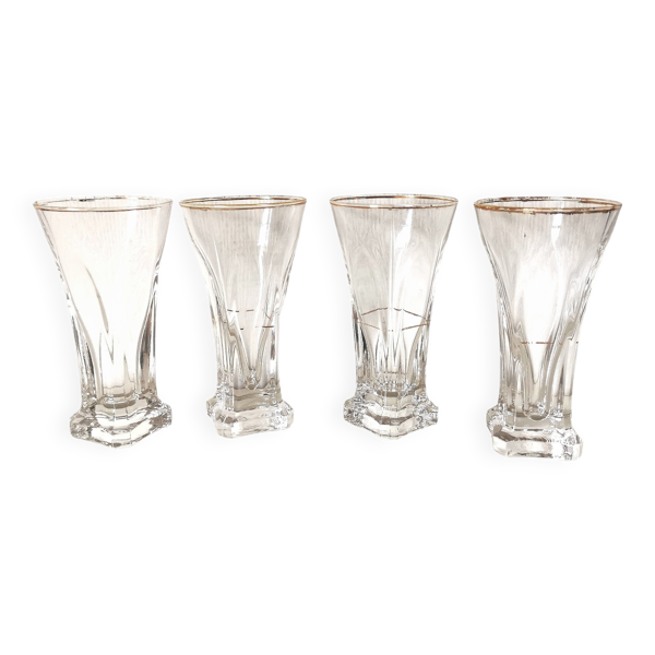 verres à bistrot doré et transparent fond épais