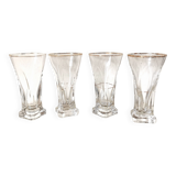gold and transparent bistro glasses with thick bottom