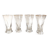 verres à bistrot doré et transparent fond épais