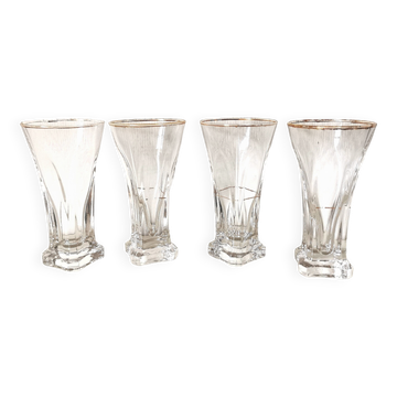 verres à bistrot doré et transparent fond épais