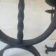 Pair of brutalist wrought iron candlesticks from the 1950s
