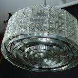 Vintage Kinkeldey Crystal Glass and chrome Chandelier. Germany 1960s
