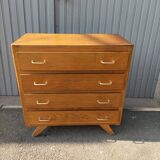 Vintage chest of drawers 4 drawers feet compass