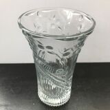 Designer molded glass vase with vintage cherry decor