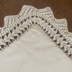 Antique white cotton pillowcase with crochet and monogram.