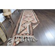 Handwoven Orange Wool Turkish Oushak Runner Rug 99x343
