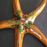 Two vintage ceramic wall pots featuring a seahorse and a starfish.