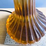 Large Regency style amber lucite table lamp