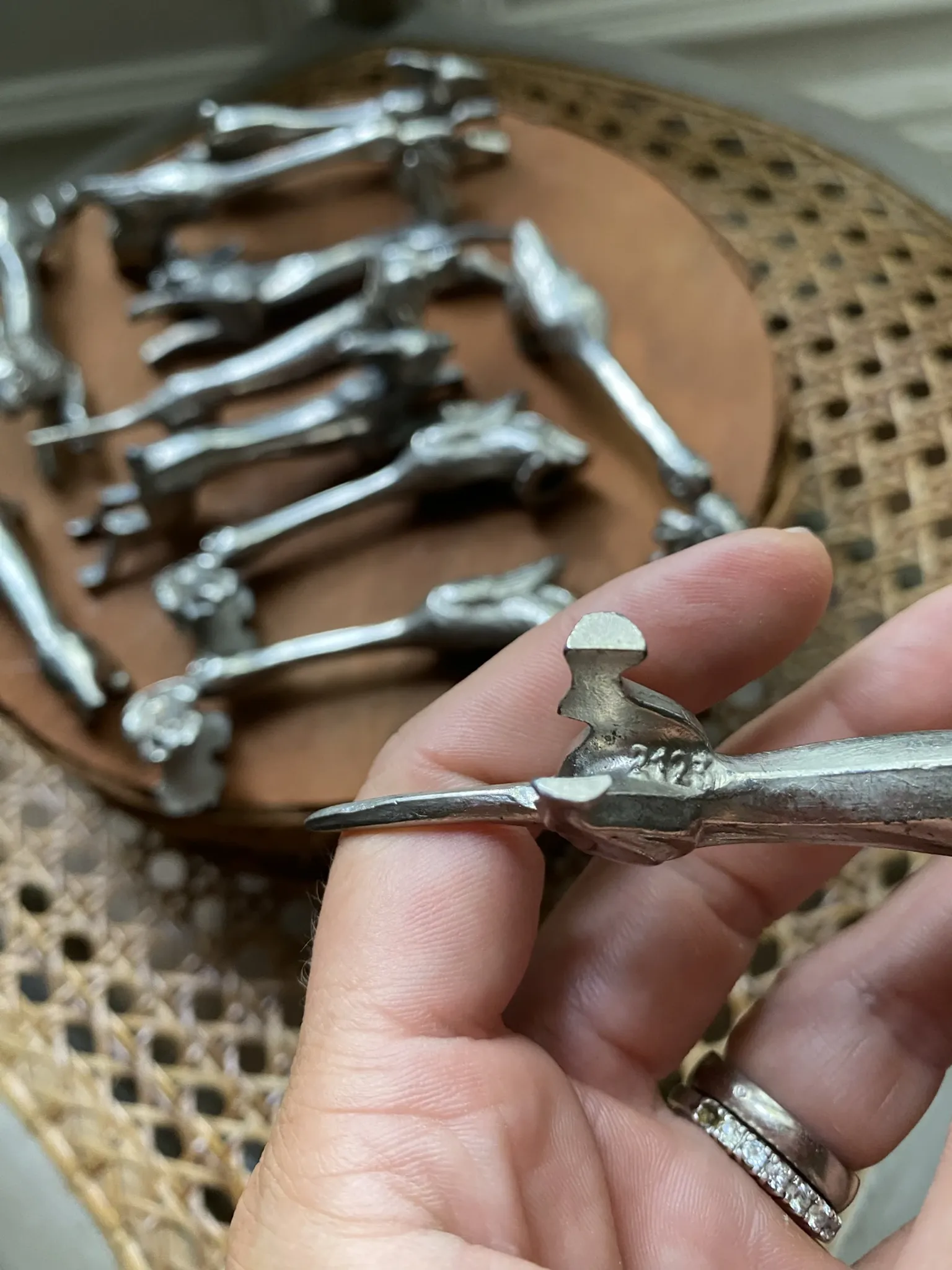 Antique animal knife rests