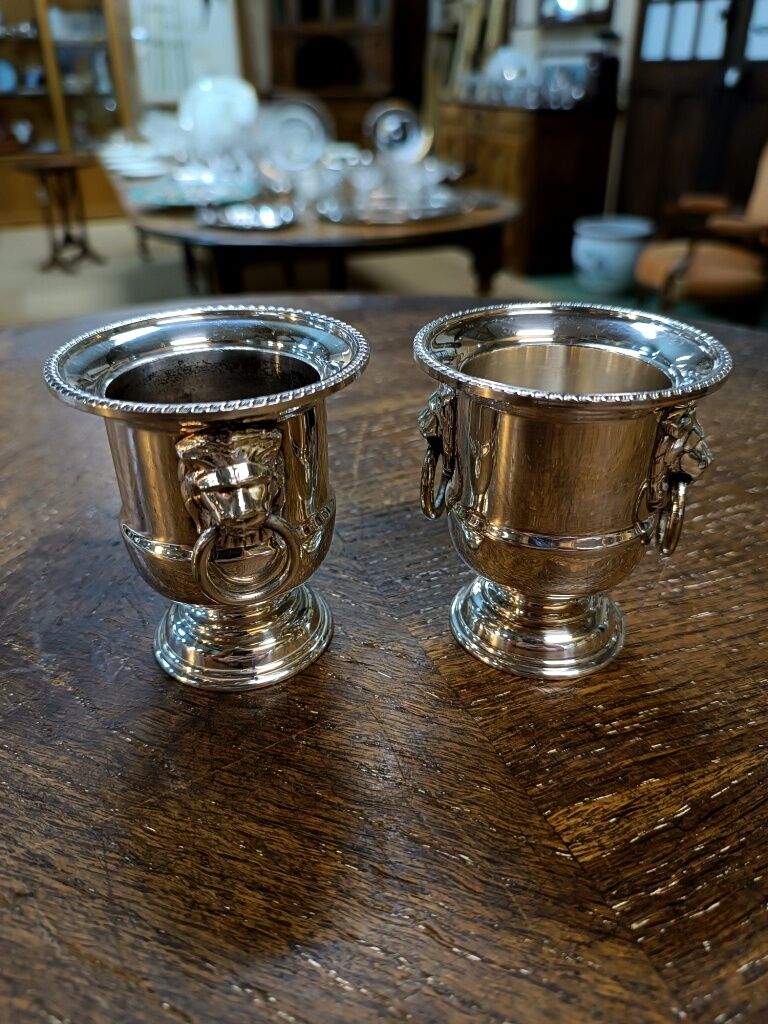 Pair of Medici shells in silver metal