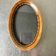 Antique Oval wooden frame with intarsia inlay 15.5 cm x 10 cm