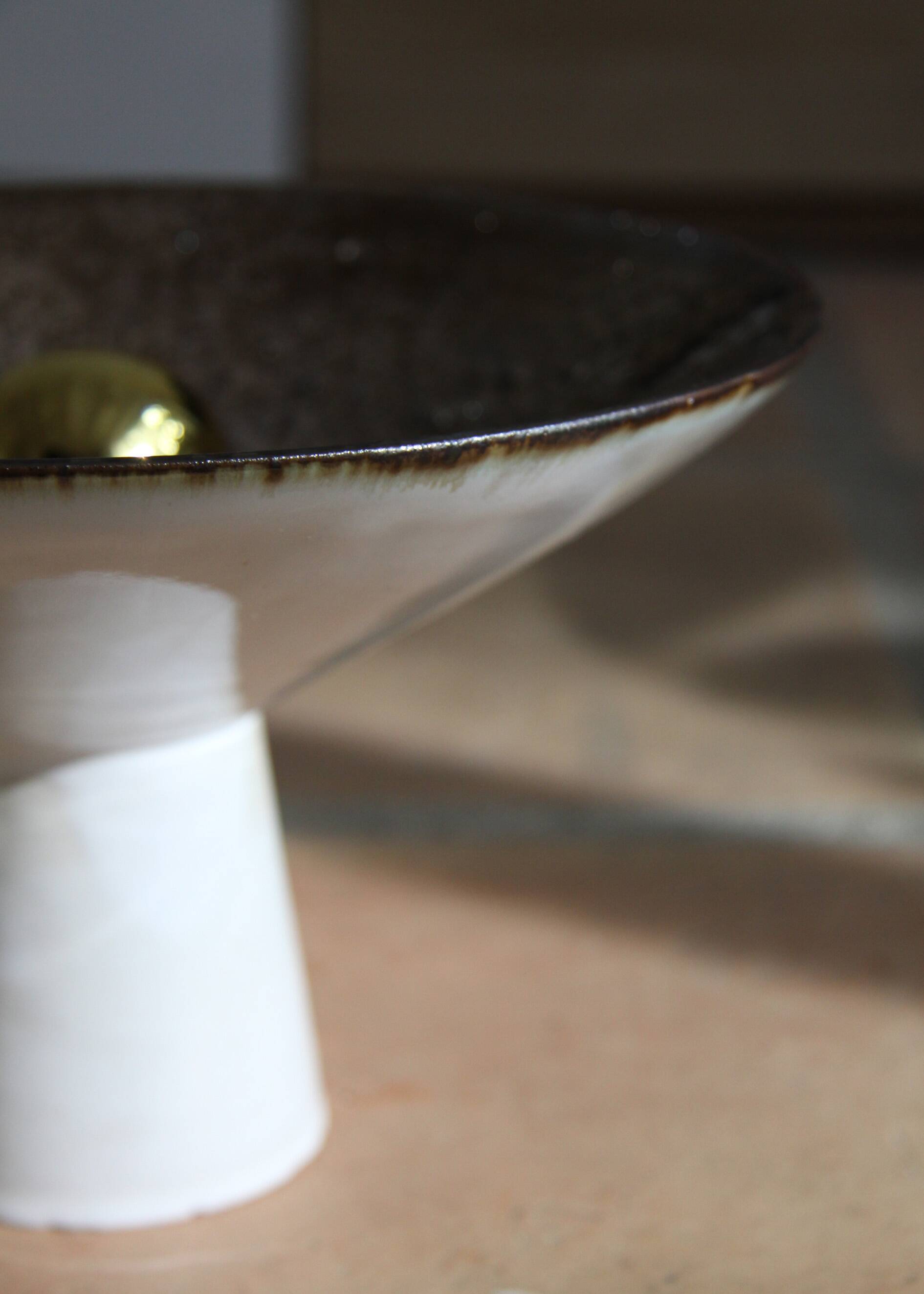 Unique piece flared lamp in stoneware