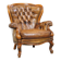 Antique Baroque Sheepskin Leather Chesterfield Armchair