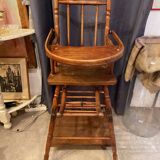 Antique early 20th century baby's top in beech with youpala abacus and tablet