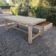 Solid oak farmhouse table with extension