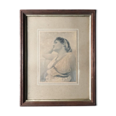 Henri Ryland, Portrait d’une jeune femme, gravure, XIXème siècle