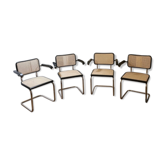 4 fauteuils Cesca B64 de Marcel Breuer