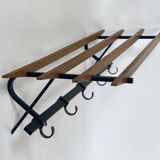 Coat rack 1950 metal and vintage wood