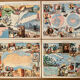 Lot de 4 cartes illustrées par Pinchon - 1948