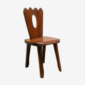 Vintage brutalist wooden chair