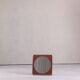 Vintage square metal and wood wall mirror, Germany 1970s