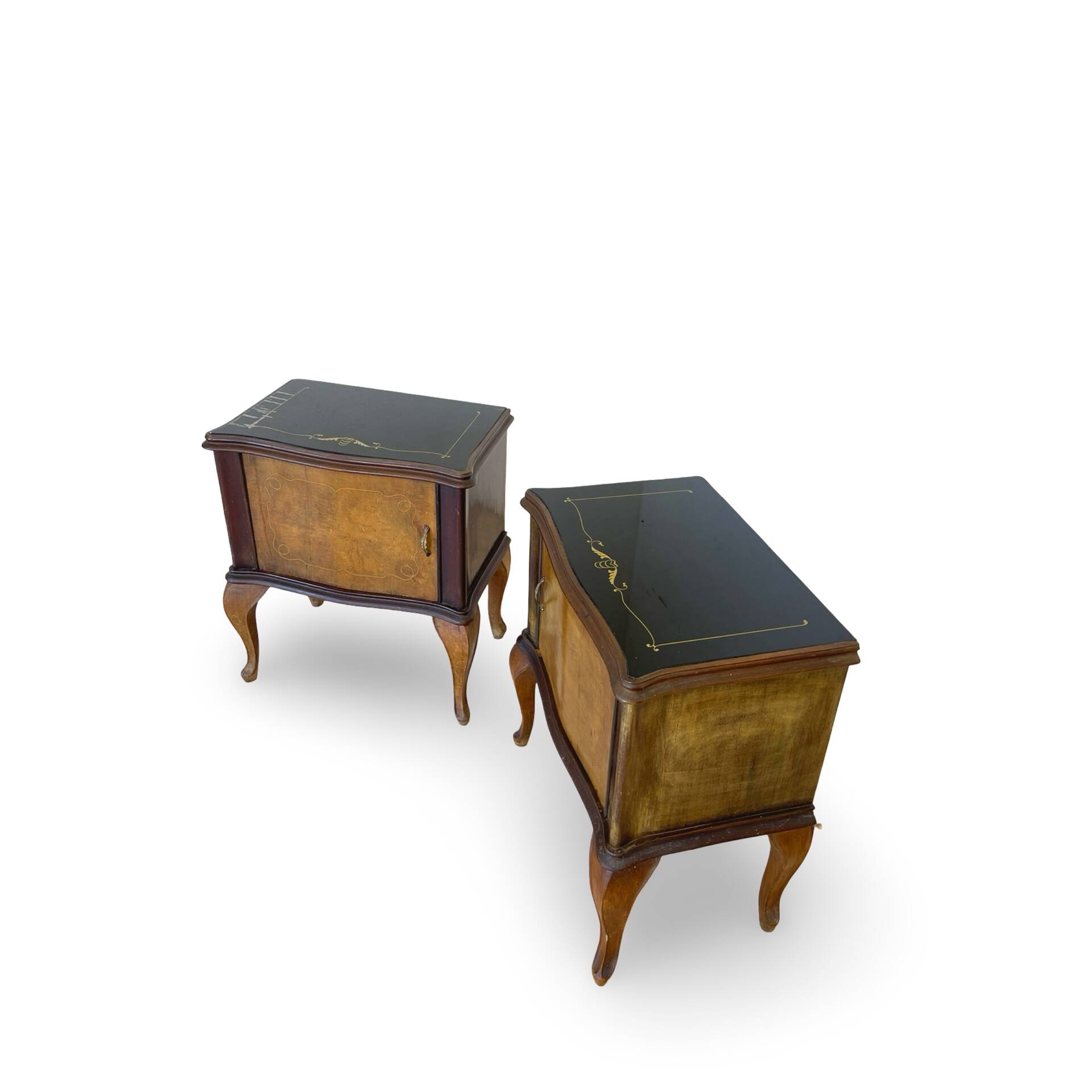 Tables de chevet/commodes Chippendale italiennes, années 1940/1950.