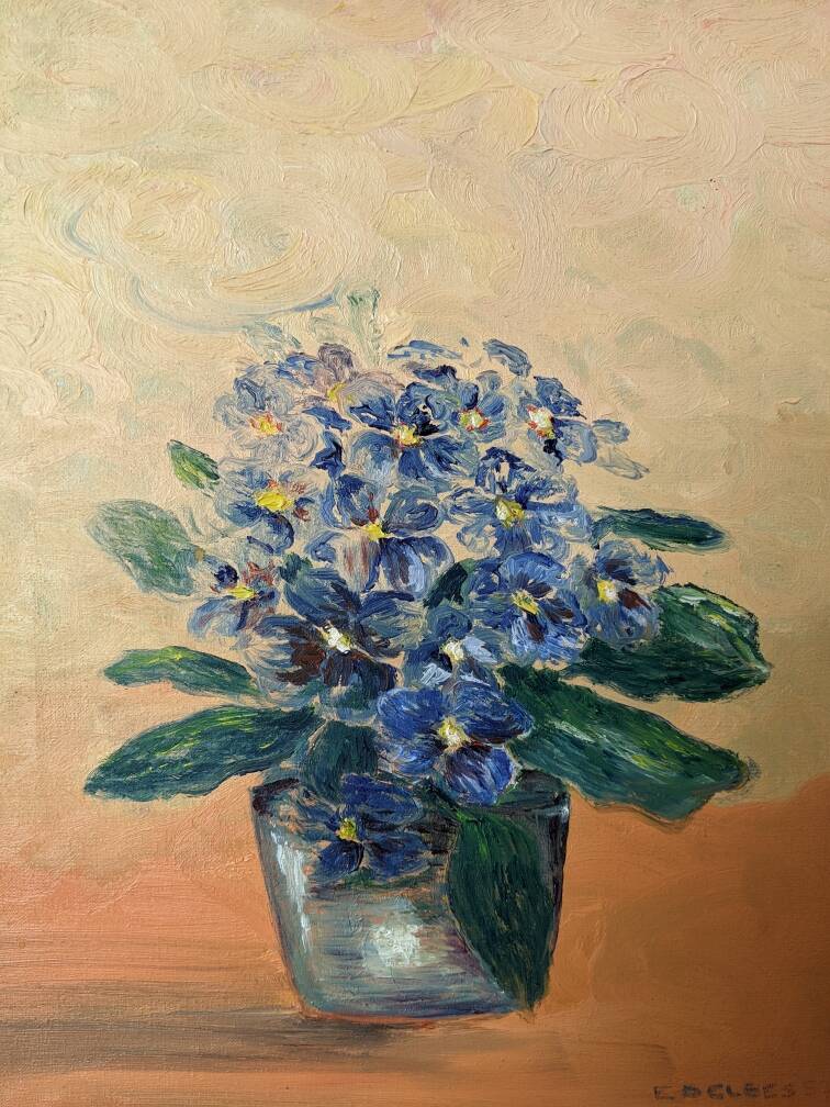 Acrylic on canvas still life bohemian countryside decoration small format