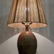 Lampe XXL en grès vernissé et corde de jute vers 1960