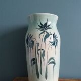 Vase signé Gabet décor peint à la main