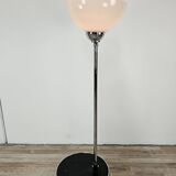 70's floor lamp in metal and white glass
