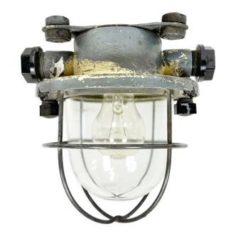 Vintage Soviet Ship Ceiling or Wall Cage Light, 1960s