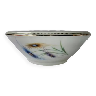 Salad bowl Limoge porcelain Vierzon vintage gilding flower decoration jatte N°2