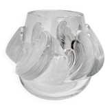 Vase "Vagues" Art Déco En Cristal Signé Lalique, France Années 1960