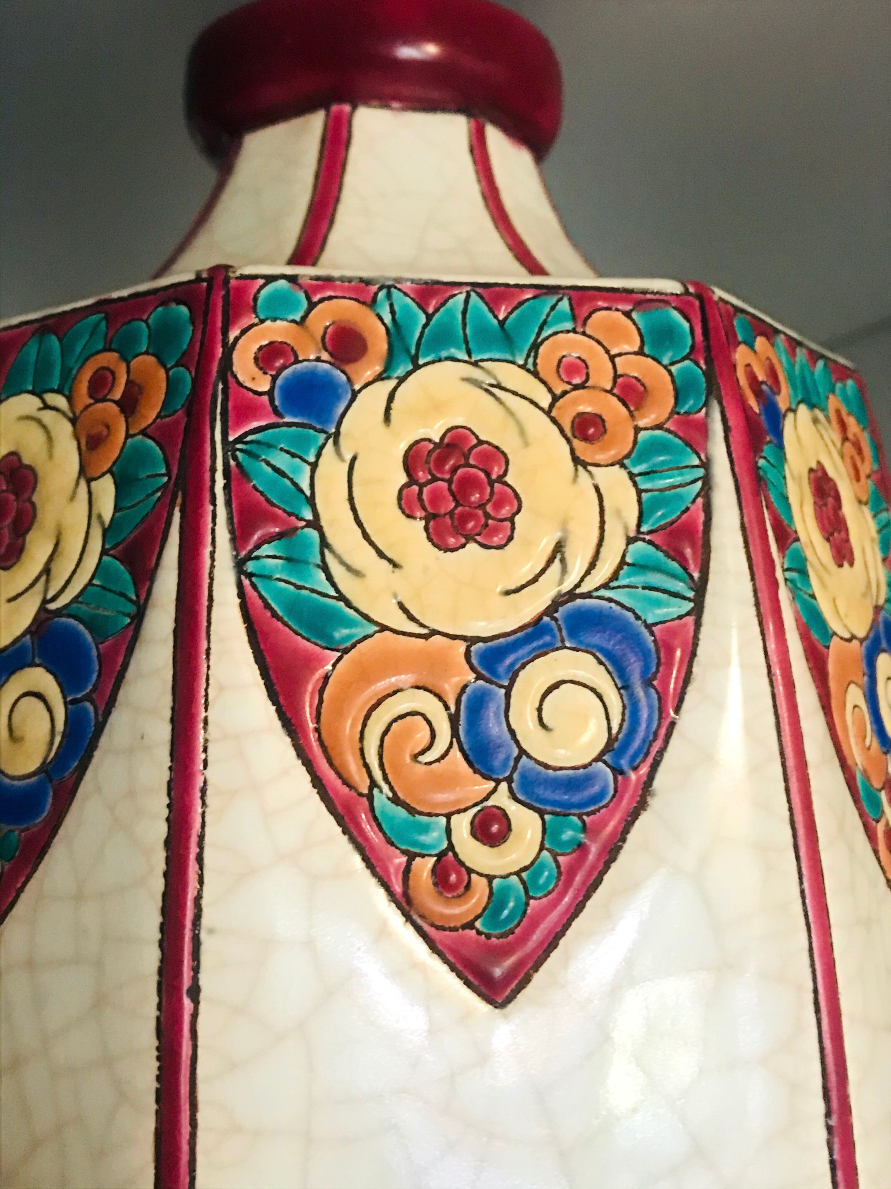 Longwy art deco vase