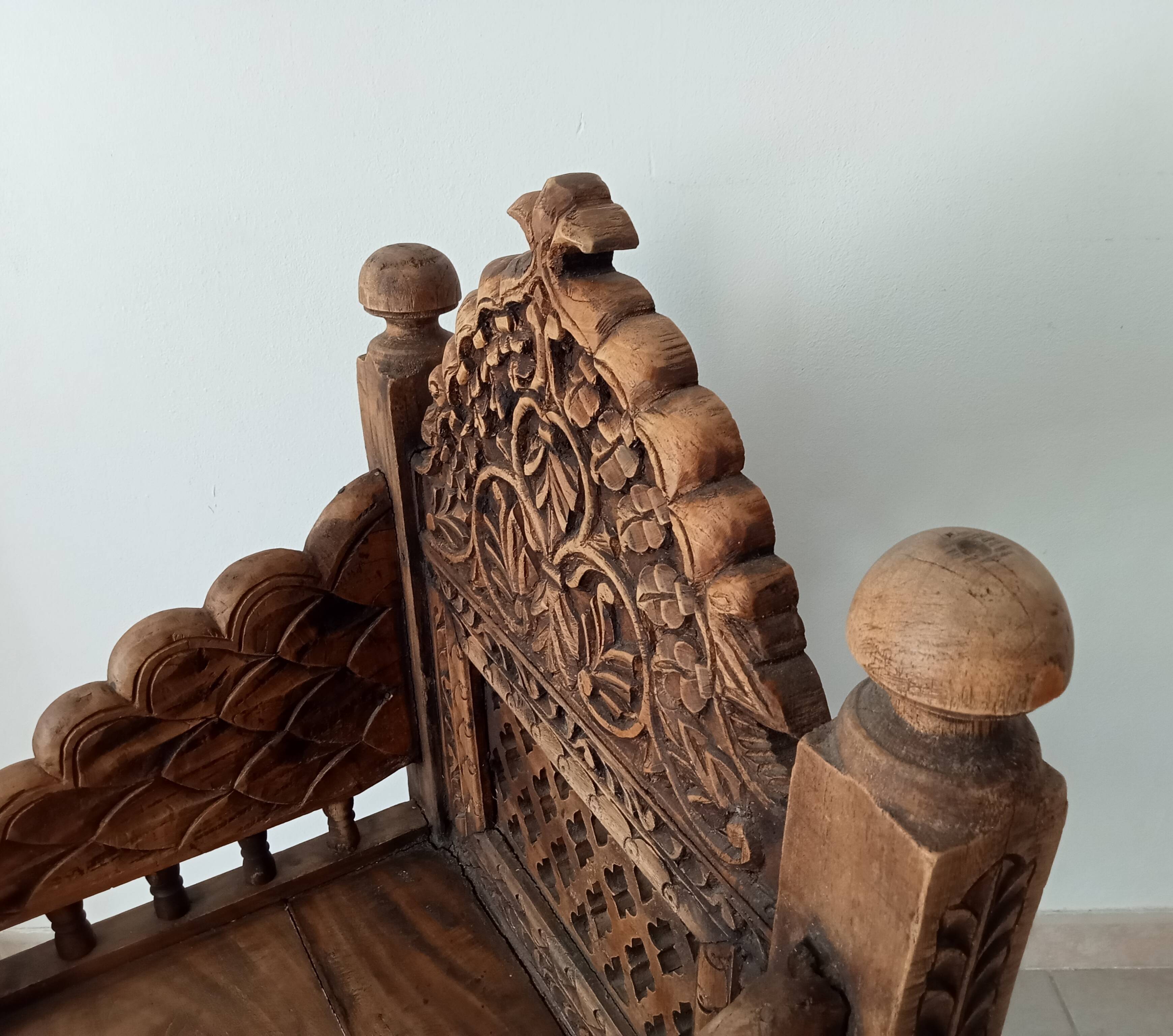 Fauteuil ancien Pidha Num2 Radjastan XIXeme en Palissandre massif