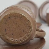 4 Norman coffee cups / Puisaye / Pyrite stoneware