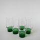 Lot de 5 verres Long Drink Design à pieds vert, 1970