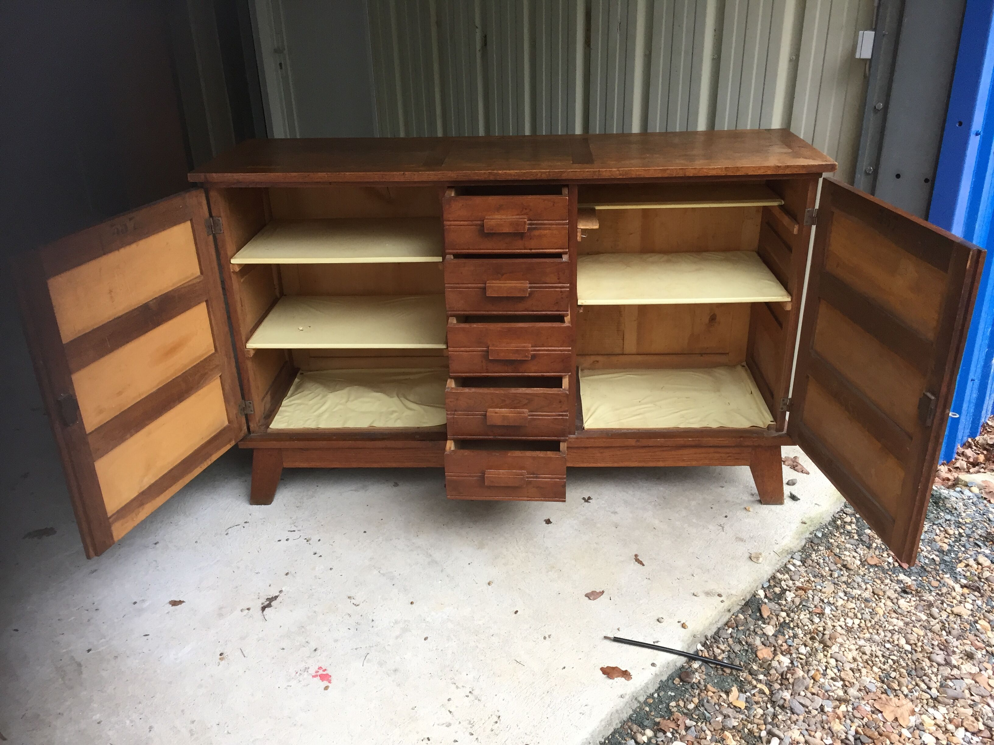 Vintage René Gabriel buffet in oak called disaster victims (reconstruction)