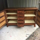 Vintage René Gabriel buffet in oak called disaster victims (reconstruction)