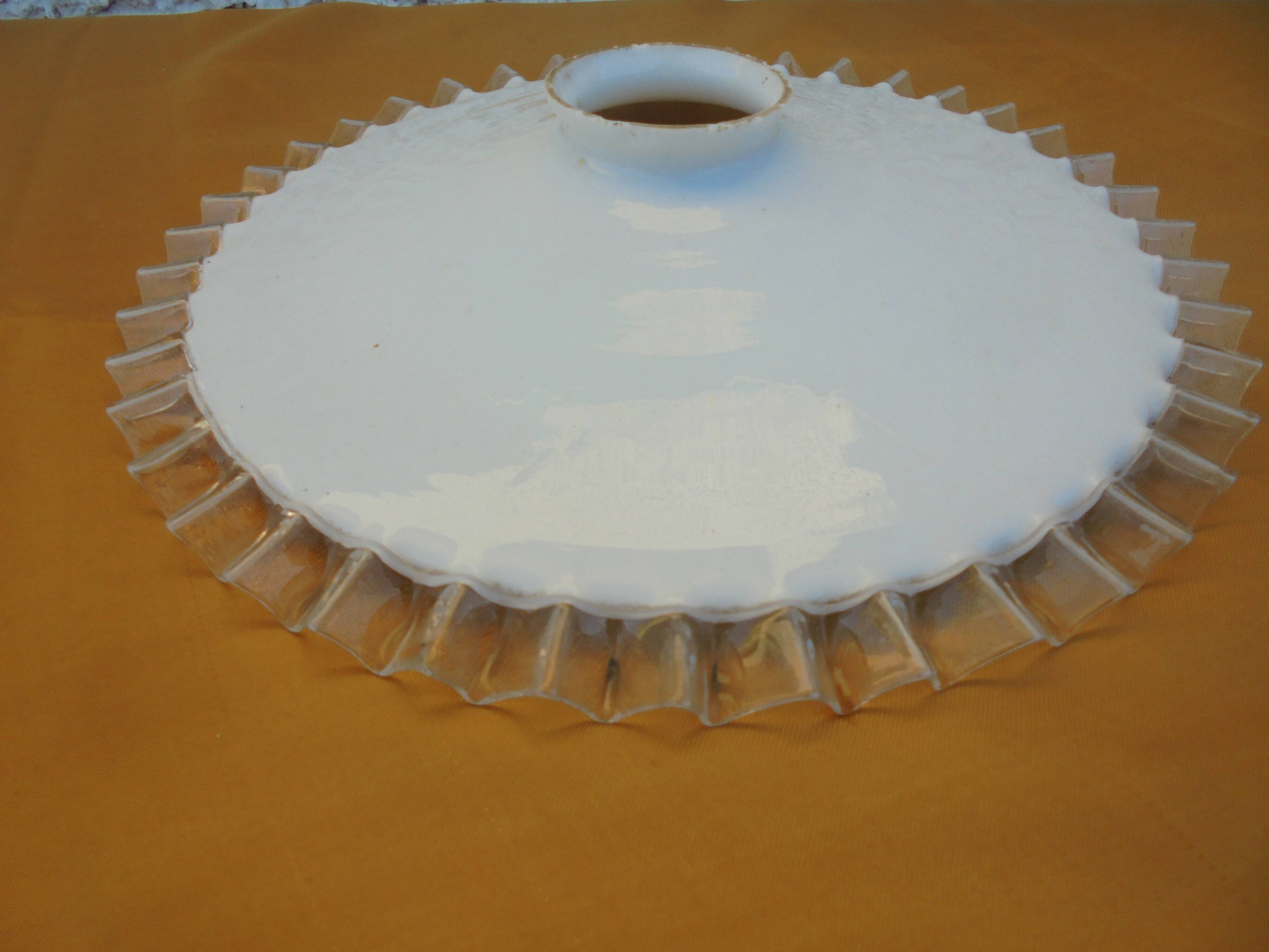 Scalloped opaline lampshade