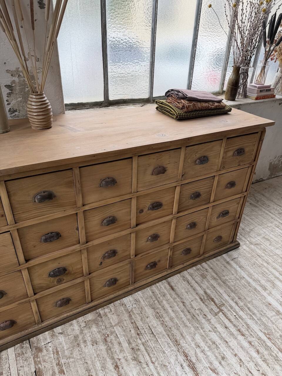 Meuble de métier pin XL années 50