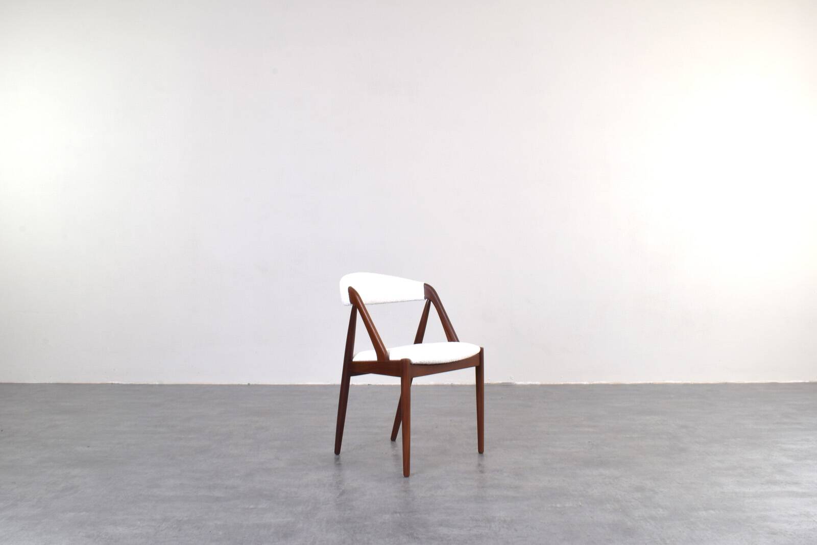 Teak & Boucle Chairs Model 31 by Kai Kristiansen for Schou Andersen, 1960s,