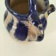 Old pitcher (goat) in cobalt glazed earthenware