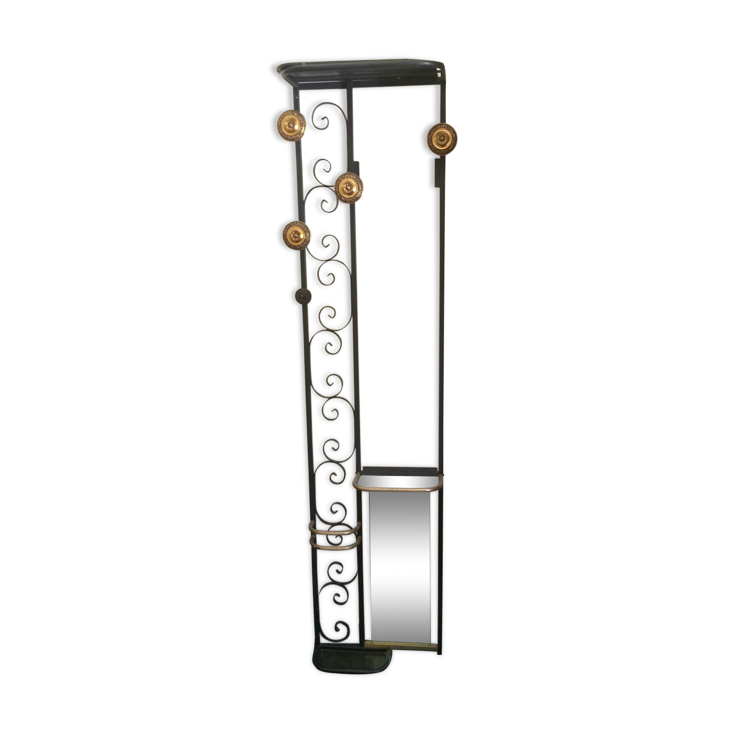 Coat hanger on wrought iron feet