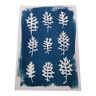 Cyanotype feuilles bleues vintage
