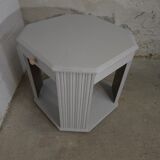 Art Deco side table repainted in "stormy" grey white
