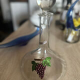 Glass and tin wine carafe